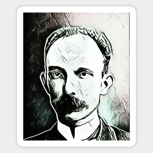 José Martí Black and White Portrait | Jose Marti Artwork 3 Magnet